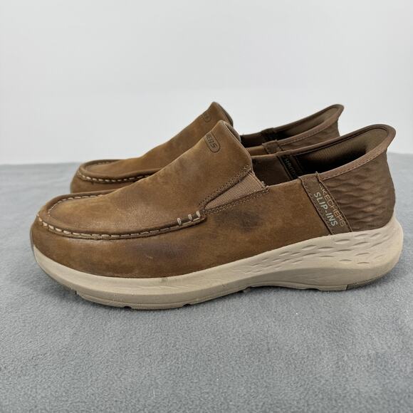 Skechers Slip-Ins Shoes Mens Size 8.5 Brown Leather Extra Wide Comfort 204866WW main image 8